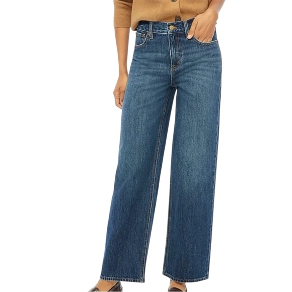 J.Crew Factory 90's Vintage Baggy Cropped Slightly Distressed Jeans Size 31 - Picture 1 of 8